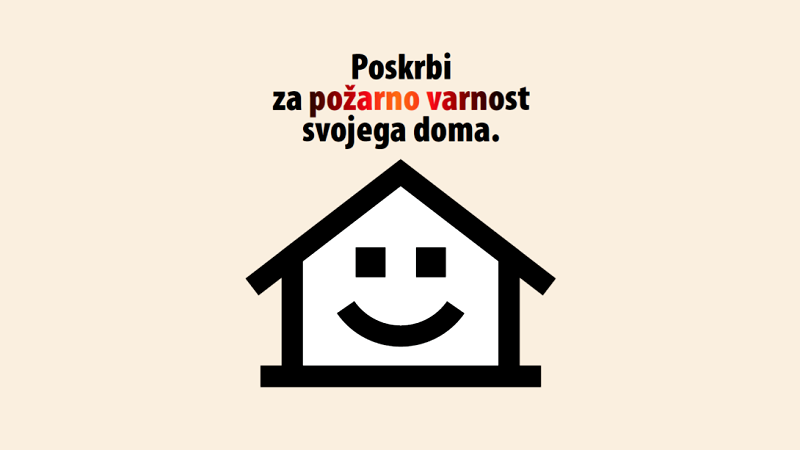 hiša nad njo pa napis Poskrbi za požarno varsnotr svojega doma1