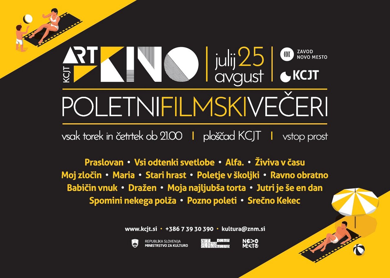 Poletni filmski večeri 2025 grafika Poletno druženje ob filmski umetnosti