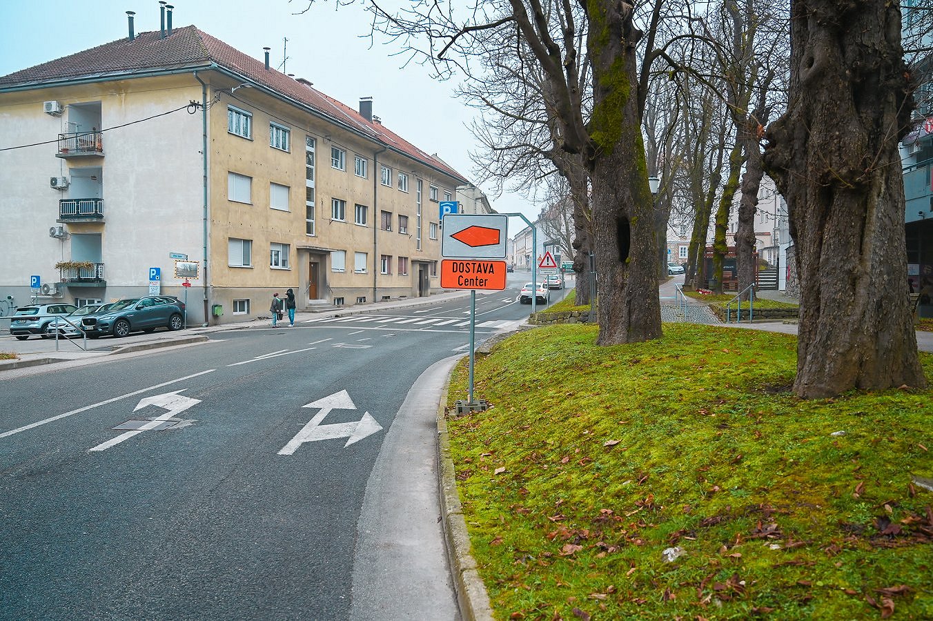 slika table za spremenjeno traso dostave na Glavni trg