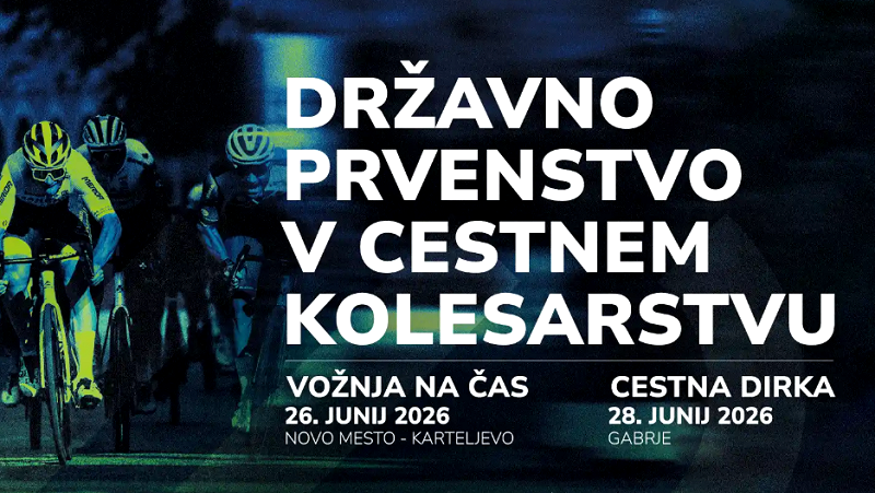 Na fotografiji je plakat Državno prvenstvo v cestnem kolesarstvu Državno prvenstvo v cestnem kolesarstvu se vrača na Dolenjsko