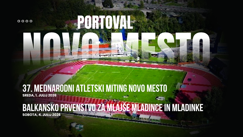 Na fotografiji je slika stadiona Portoval in seznam prihajajočih tekmovanj