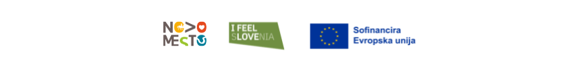 Na fotografiji so logotipi MoNm, I feel Slovenia in Sofinancirano s strani evropskih sredstev