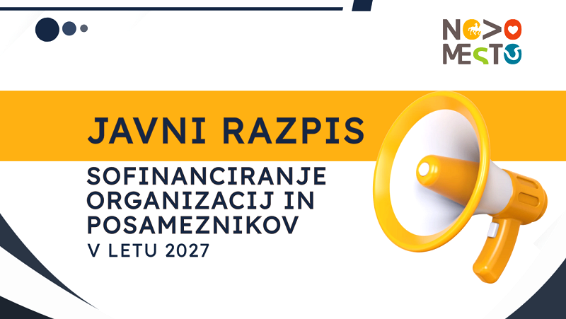 Plakat za javni razpis Javni razpis za sofinanciranje organizacij in posameznikov v MoNm