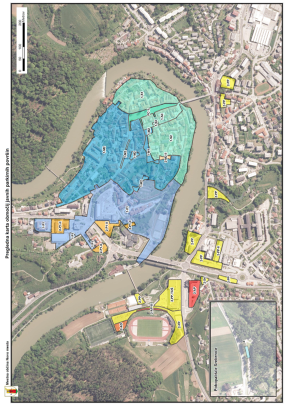 pregledna karta območij javnih parkirnih površin